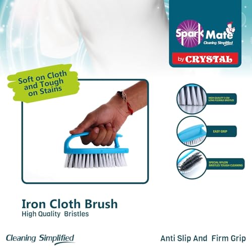 Sparkmate By Crystal Iron Shape Cloth Cleaning Brush with Easy Grip Handle (Pack of 2) - Image 3