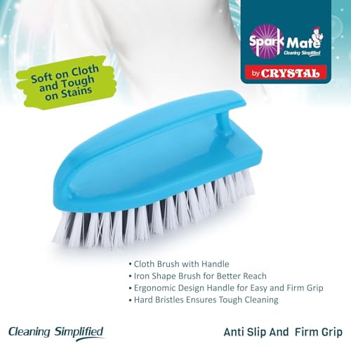 Sparkmate By Crystal Iron Shape Cloth Cleaning Brush with Easy Grip Handle (Pack of 2) - Image 4