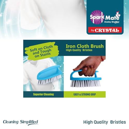 Sparkmate By Crystal Iron Shape Cloth Cleaning Brush with Easy Grip Handle (Pack of 2) - Image 2