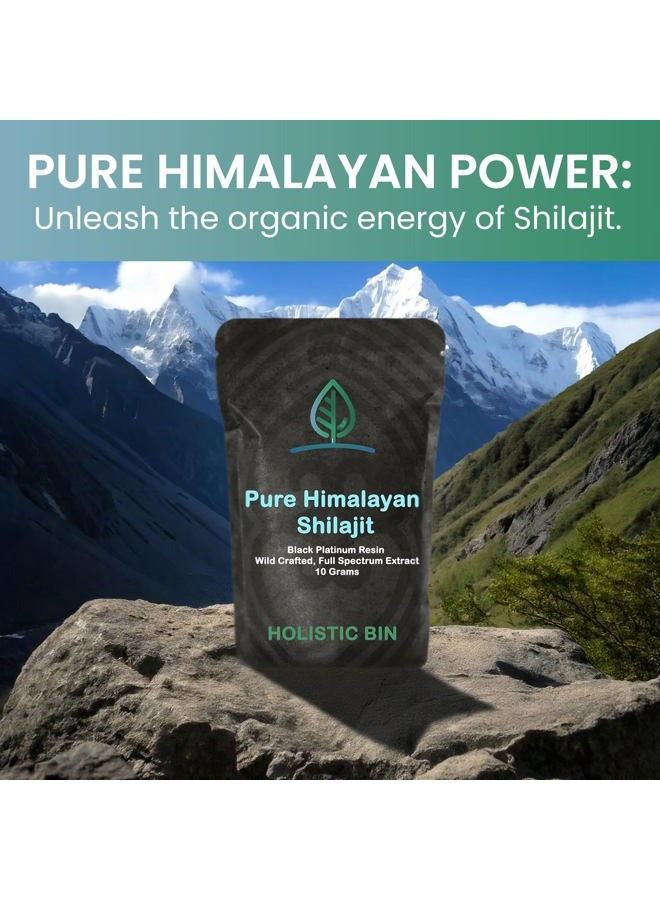 Holistic Bin Shilajit Resin - Himalayan Fulvic & Trace - Black Platinum Resin - Shilajit Extract - Mix Into Liquids - Serving Spoon Included - 10g - Image 5