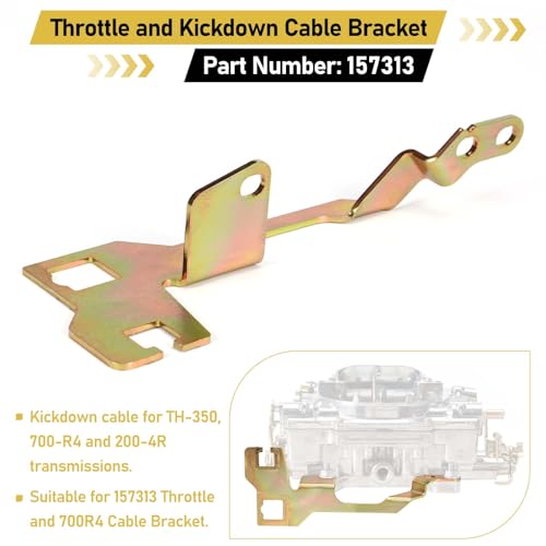 Atesilor Throttle Cable Bracket and Kickdown Cable Bracket #157313 Compatible with Edelbrock Carburetor Performer, for Thunder AVS, for Quadrajet-style Carburetors Fits TH350, 700-R4 and 200-4R Cables - Image 3