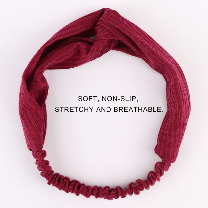 AQOKKA Elastic Knotted Headbands for Women Cloth Head Hair Bands for Women's Hair Non Slip Boho Wrap Twisted Hair Accessories - Image 5