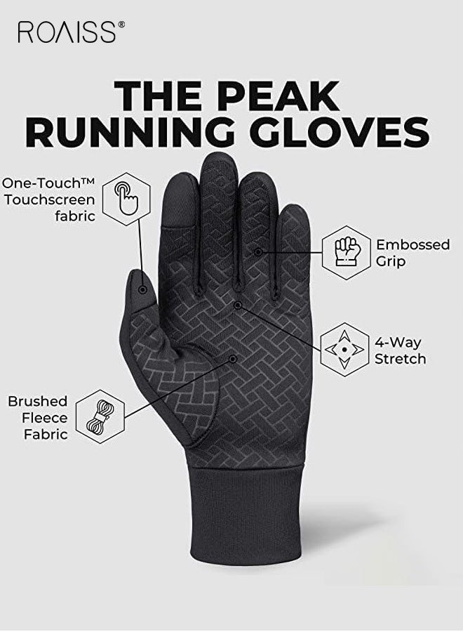 رويس قفازات صوف رياضية شتوية للرجال، قفازات ركوب دراجات مقاومة للماء، مقاومة للدفء والبرودة للجري في الهواء الطلق، قفازات تعمل باللمس مع قفازات أصابع مقسمة منقوشة من السيليكون - Image 3