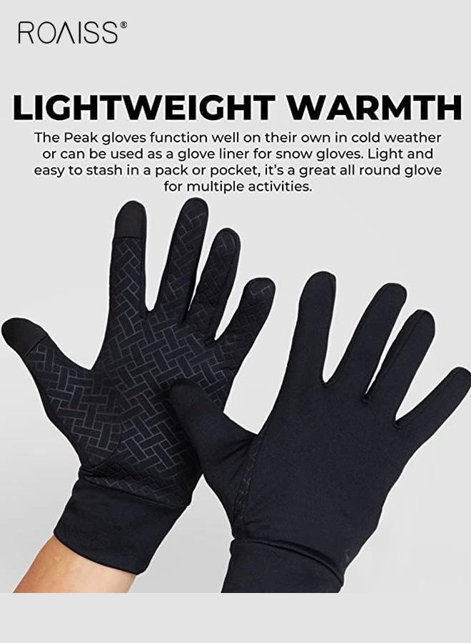 رويس قفازات صوف رياضية شتوية للرجال، قفازات ركوب دراجات مقاومة للماء، مقاومة للدفء والبرودة للجري في الهواء الطلق، قفازات تعمل باللمس مع قفازات أصابع مقسمة منقوشة من السيليكون - Image 5