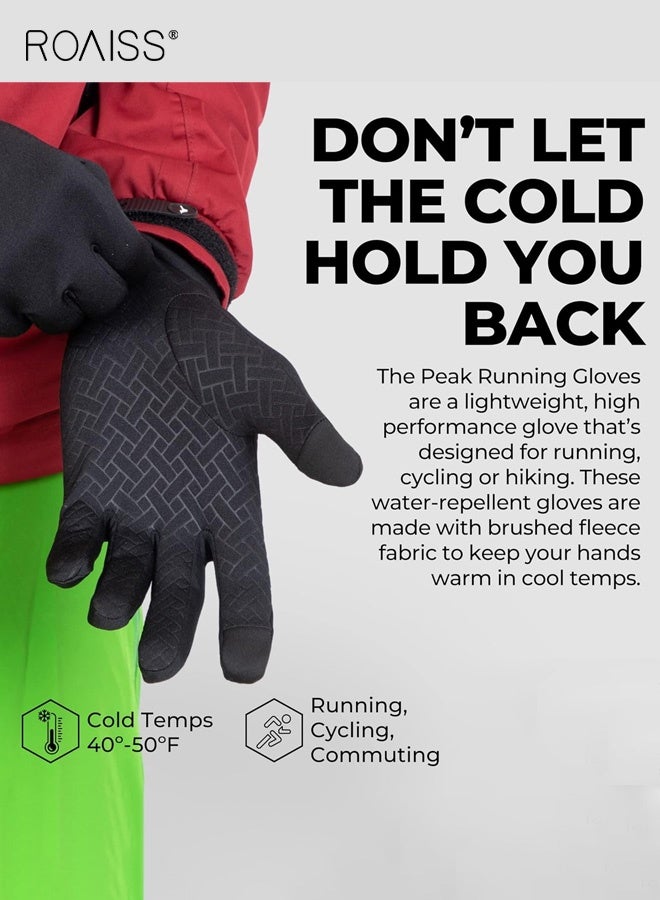 رويس قفازات صوف رياضية شتوية للرجال، قفازات ركوب دراجات مقاومة للماء، مقاومة للدفء والبرودة للجري في الهواء الطلق، قفازات تعمل باللمس مع قفازات أصابع مقسمة منقوشة من السيليكون - Image 2