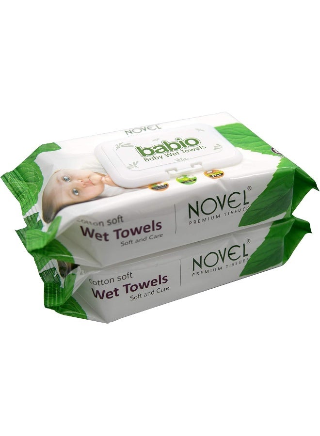 babio Baby Wipes (White, 80 Sheets) - Pack of 2 - Image 1