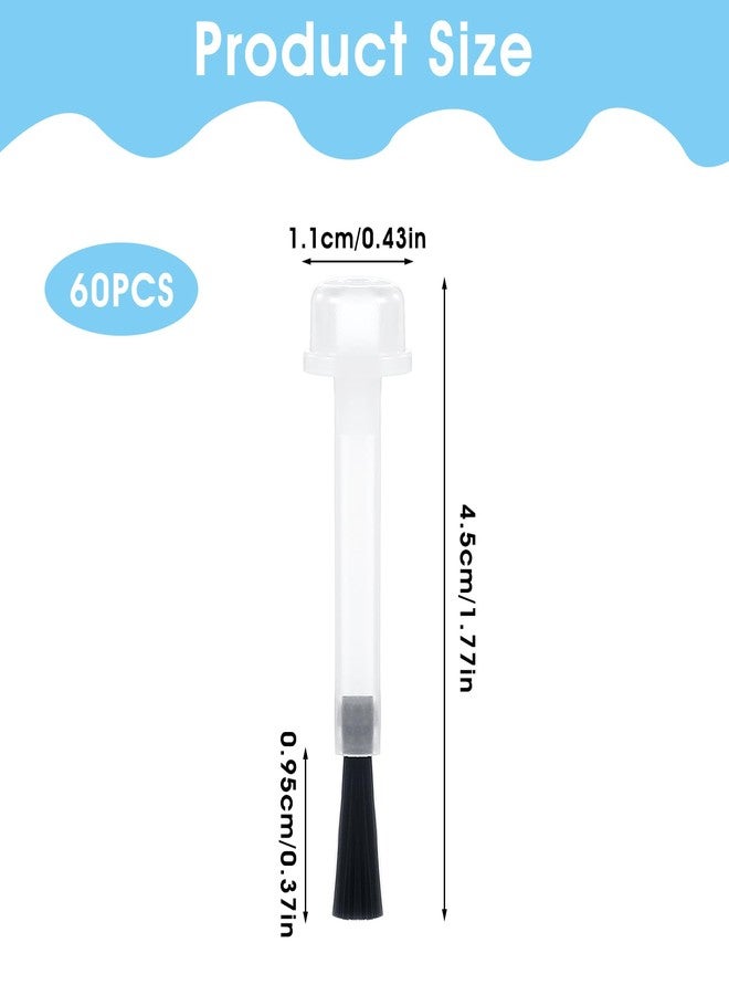 Oruola 60pcs Nail Polish Brush Replacement,Disposable Nail Polish Brushes,Mini Soft Bristles Brush for Salon Nail,Dipping Powder Liquid Gel Replacement Brushes - Image 3