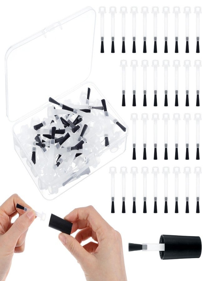 Oruola 60pcs Nail Polish Brush Replacement,Disposable Nail Polish Brushes,Mini Soft Bristles Brush for Salon Nail,Dipping Powder Liquid Gel Replacement Brushes - Image 1