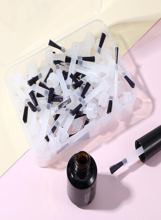 Oruola 60pcs Nail Polish Brush Replacement,Disposable Nail Polish Brushes,Mini Soft Bristles Brush for Salon Nail,Dipping Powder Liquid Gel Replacement Brushes - Image 4