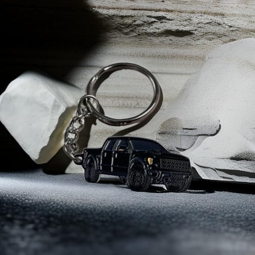 HUIANTS Car Keychain for Ford F150 Accessories Metal/Enamel Key Chain Ring 3D Model Pickup Truck（Black） - Image 2