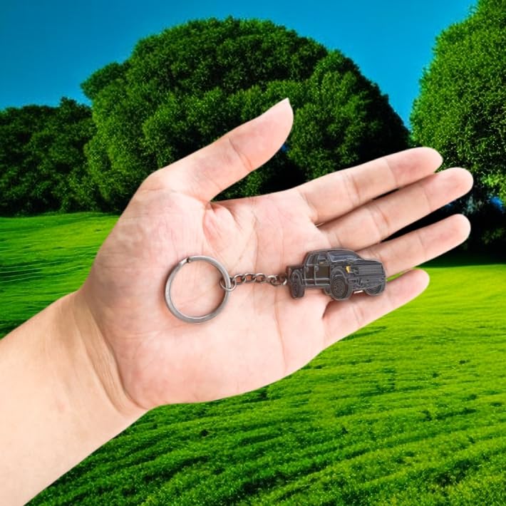 HUIANTS Car Keychain for Ford F150 Accessories Metal/Enamel Key Chain Ring 3D Model Pickup Truck（Black） - Image 3