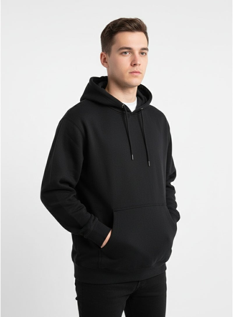 Eighty Eight Brand Men’s Black Hoodie – Classic Pullover Sweatshirt with Kangaroo Pocket - Image 1