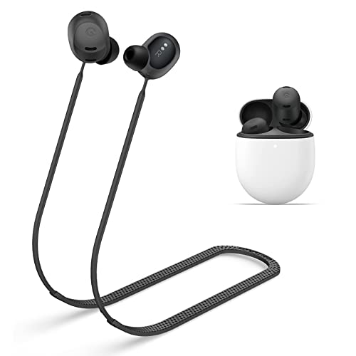 WOFRO Anti-Lost Strap for Google Pixel Buds Pro Earbuds (2022), Sports Soft Silicone Lanyard Accessories Compatible with Google Pixel Buds Pro - Noise Canceling Earbuds Neck Rope Cord (Black) - Image 1
