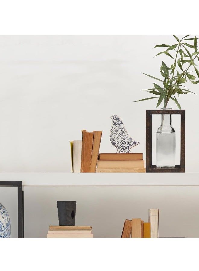 Plant Terrarium with Wooden Stand,Plant Wooden Station with Glass Vase for Hydroponic Plant Desktop Wooden Holder for Indoor Plants Home Garden Office Decoration Plants Plant Holder Lover Gifts - Image 5
