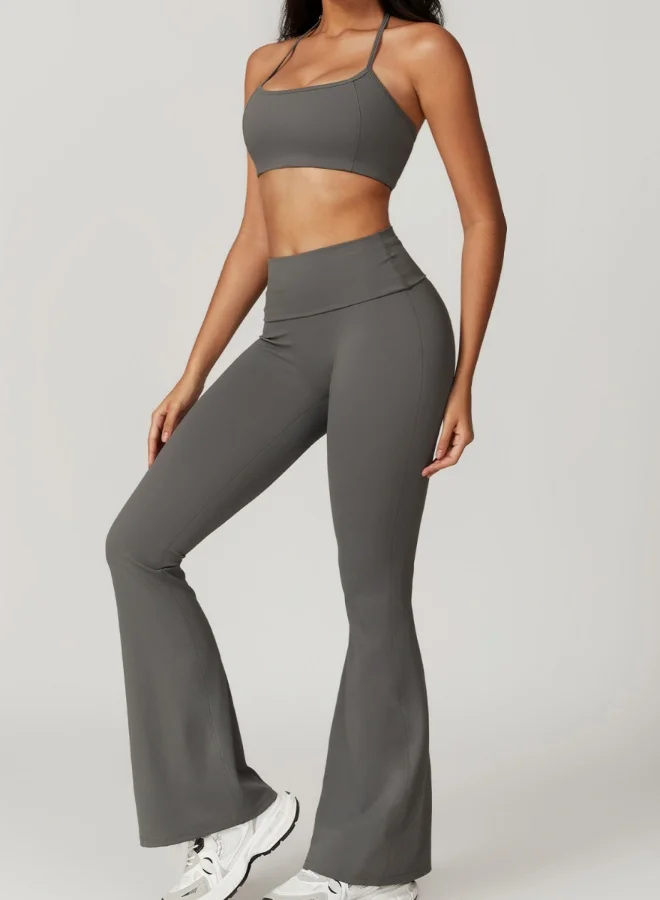 KAWN.YOGA Womens High Waist Contour Workout sport Flared Leggings Yoga Pants Tummy Control Running Pants