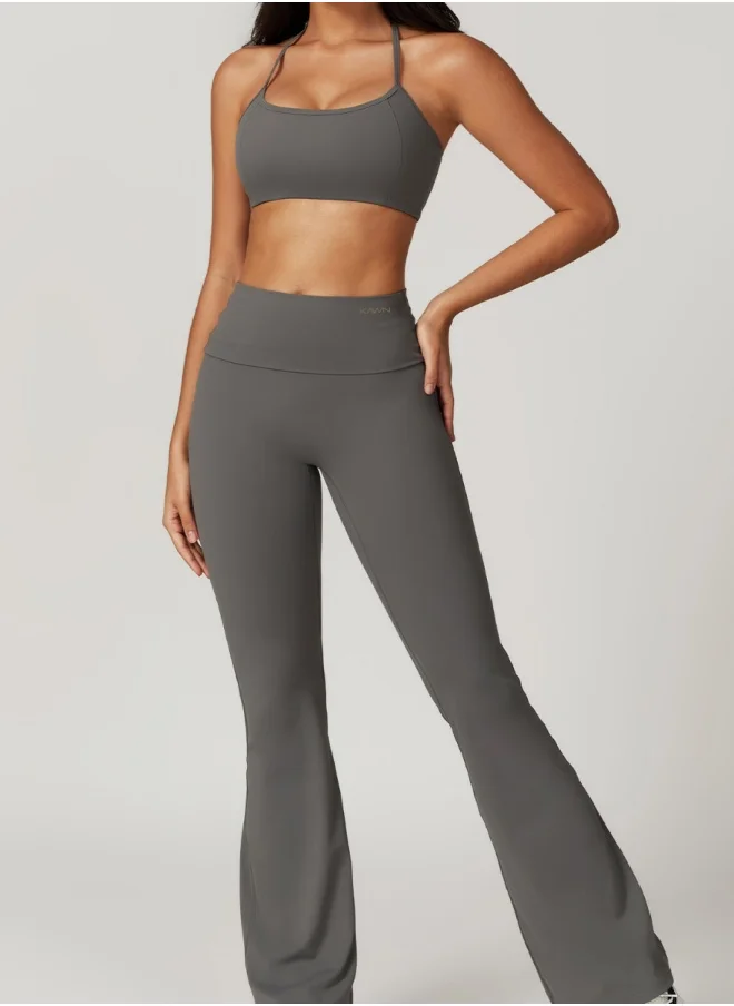 KAWN.YOGA Womens High Waist Contour Seamless Workout sport Flared Leggings Yoga Pants Tummy Control Running Pants