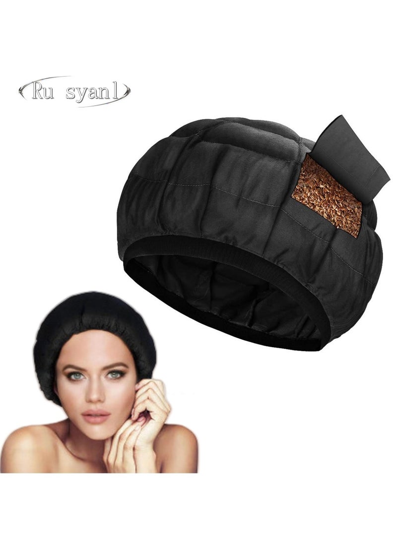 Deep Conditioning Heat Cap - Cordless 100% Natural Cotton Flaxseed Seed Interior Microwave Treatment Steam Hot Cap for Deep Conditioning Natural Curly Hair Drying Styling - Image 1