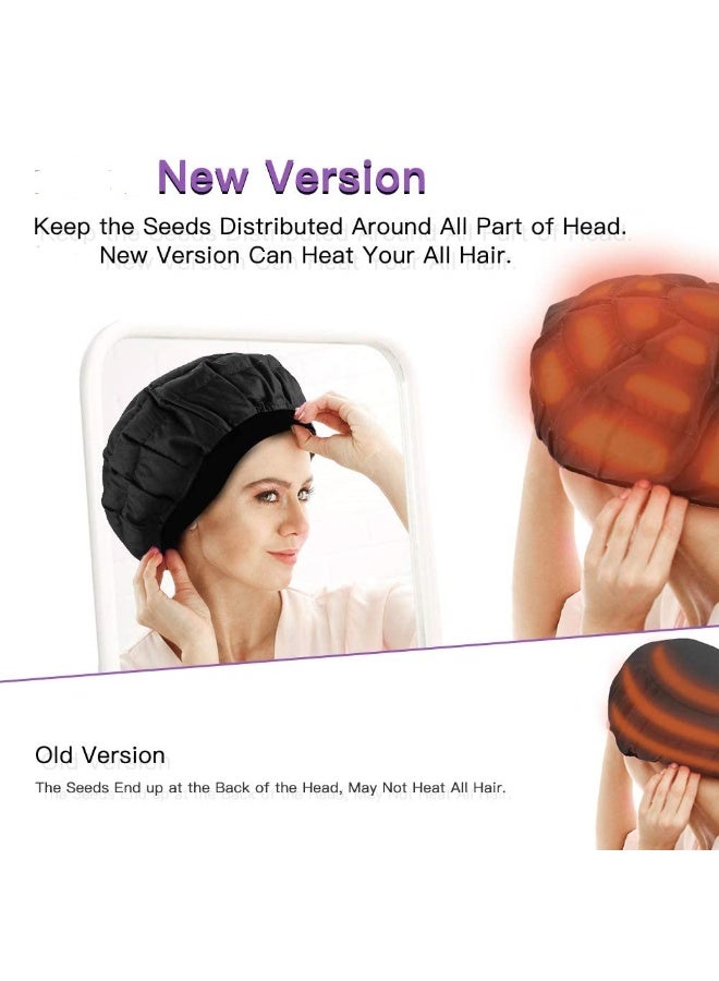 Deep Conditioning Heat Cap - Cordless 100% Natural Cotton Flaxseed Seed Interior Microwave Treatment Steam Hot Cap for Deep Conditioning Natural Curly Hair Drying Styling - Image 3