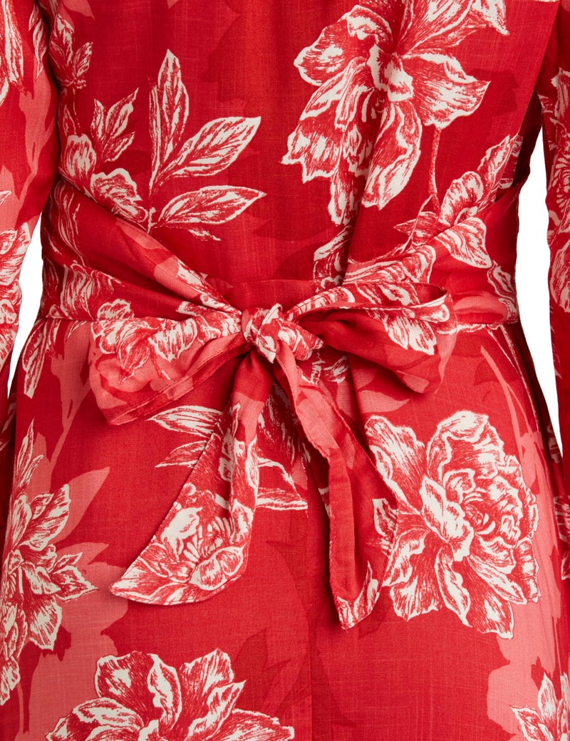 Biba Women's Red Straight Rayon Printed Dress - Image 5