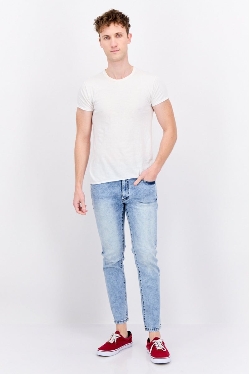 Company Eighty One جينز ضيق للرجال، مغسول وقابل للتمدد، أزرق فاتح - Image 4