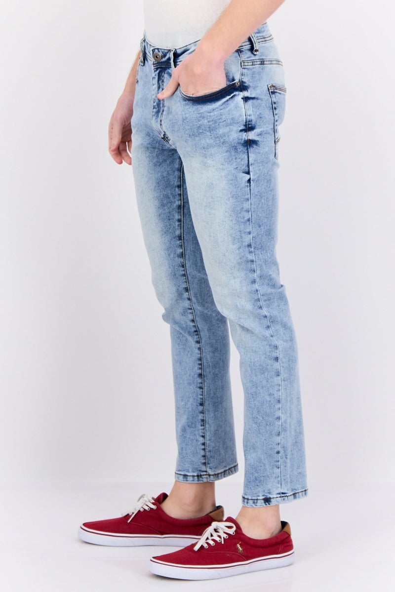 Company Eighty One جينز ضيق للرجال، مغسول وقابل للتمدد، أزرق فاتح - Image 2