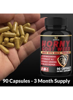 BMVINVOL Horny Goat Weed Capsules with Maca, Ginseng, Tribulus Terrestris, Ashwagandha, Black Pepper - 90 Count for 3 Month Supply - pzsku/ZA8CB2DA3F127CC592D80Z/45/_/1740202568/f3333f03-5e5e-4e39-9e3f-a38589a1f4c8