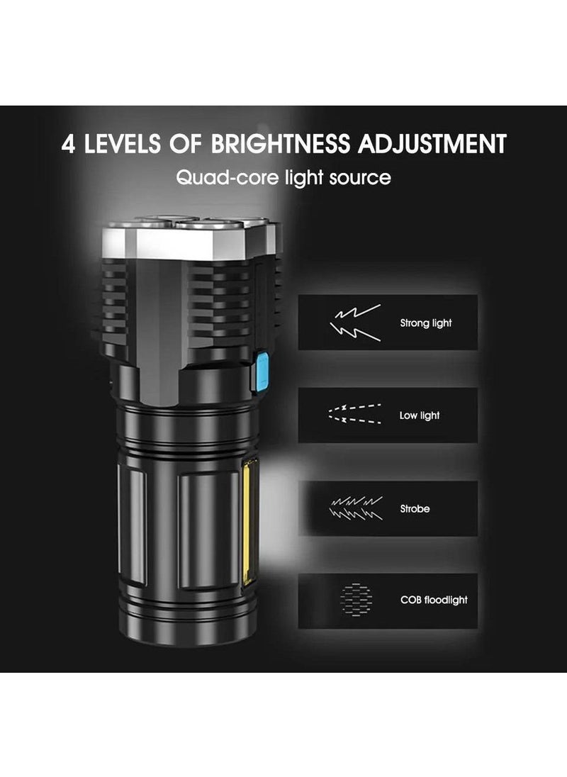 Generic USB Rechargeable Flashlight Ultra Bright Tactical Flashlight Waterproof Camping Emergency Flashlight Hiking Shoulder Lantern  - Image 5
