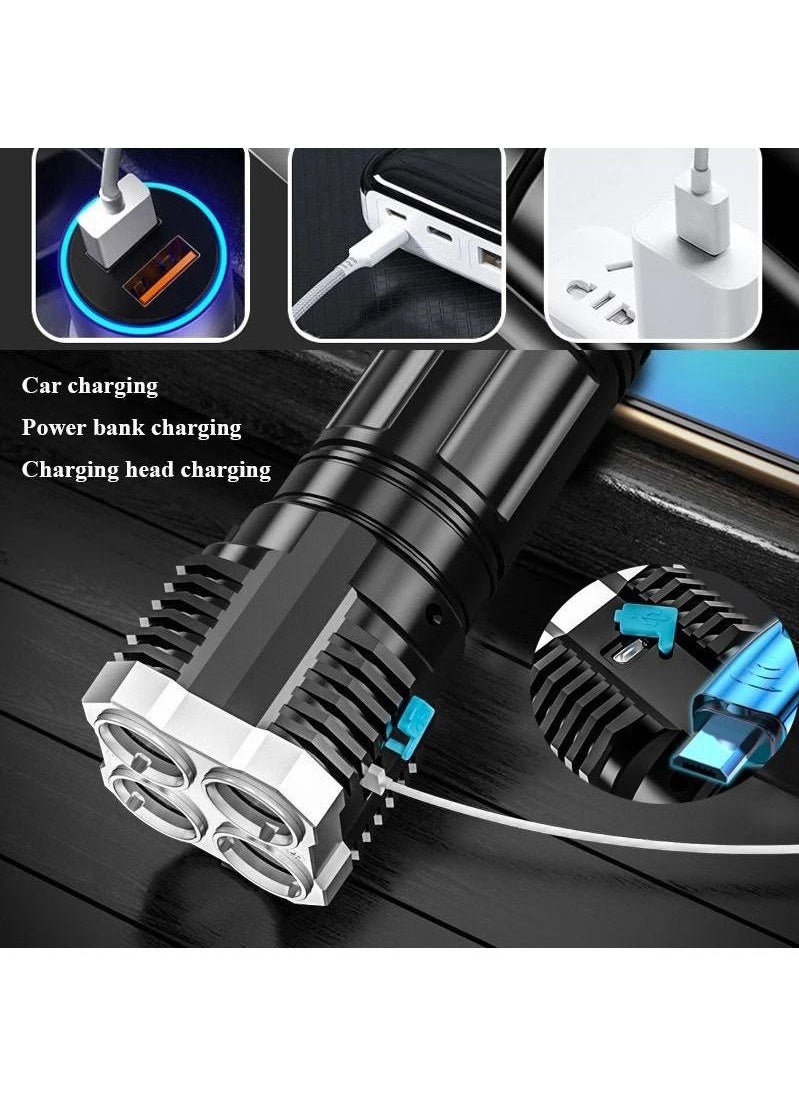 Generic USB Rechargeable Flashlight Ultra Bright Tactical Flashlight Waterproof Camping Emergency Flashlight Hiking Shoulder Lantern  - Image 2