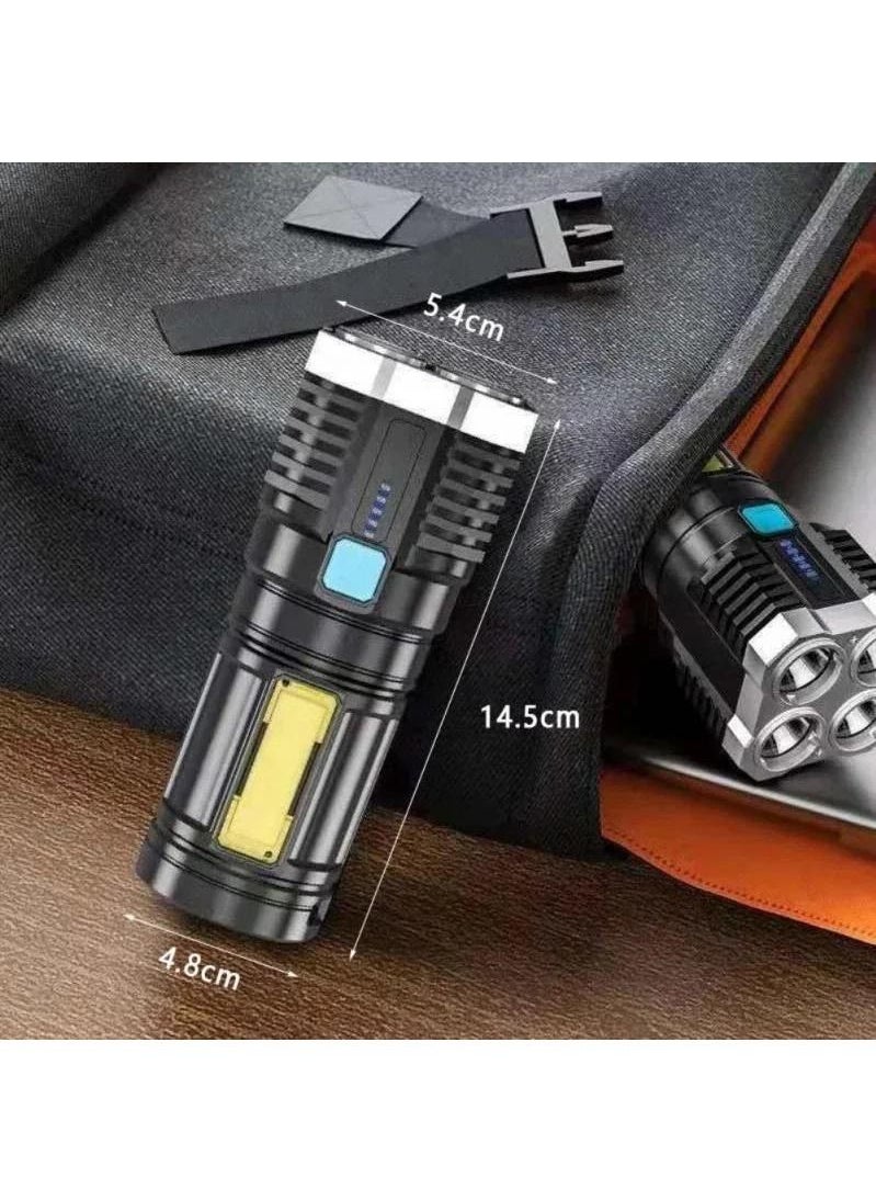 Generic USB Rechargeable Flashlight Ultra Bright Tactical Flashlight Waterproof Camping Emergency Flashlight Hiking Shoulder Lantern  - Image 3