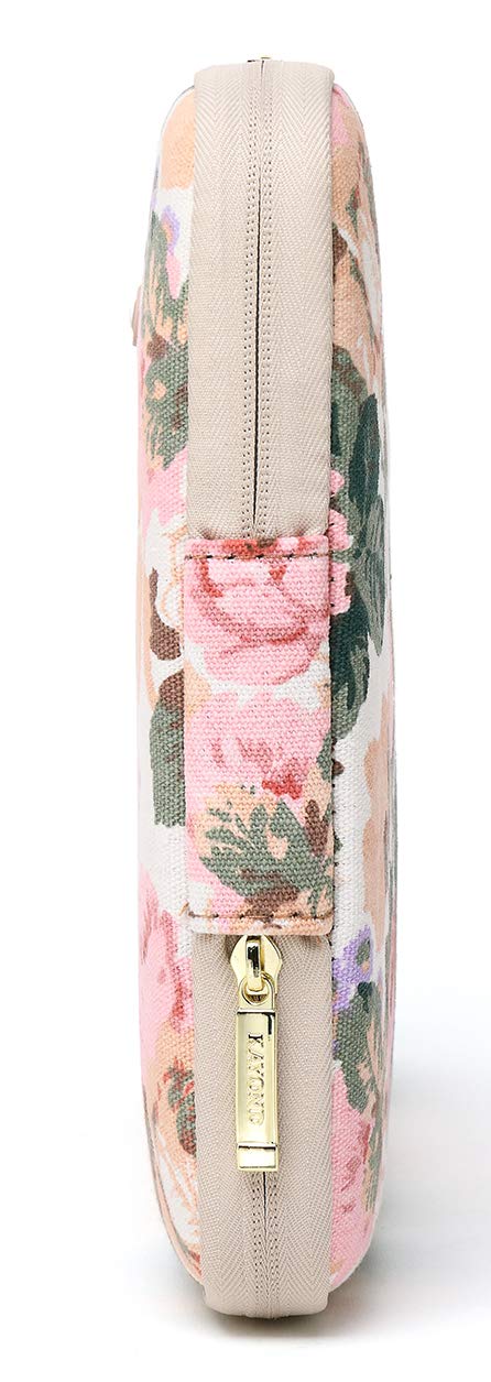 Kayond Canvas Water-Resistant 13.3 Inch Laptop Sleeve case for 12.5 inch 13inch Notebook Computer 12.9 Pocket Tablet (13-13.3 inch, White Camellia) - Image 4