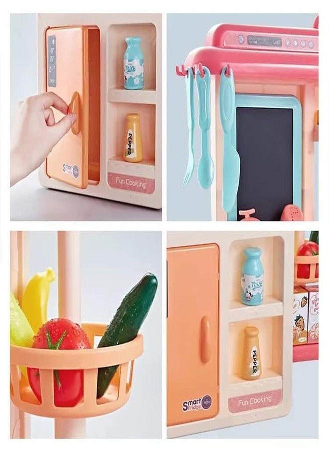 LONGMIRE Plastic 42 Pcs Big Size Kitchen Playset with Musical & Light for Kids with Sound and Accessories Set for 4 Year Old - Image 3
