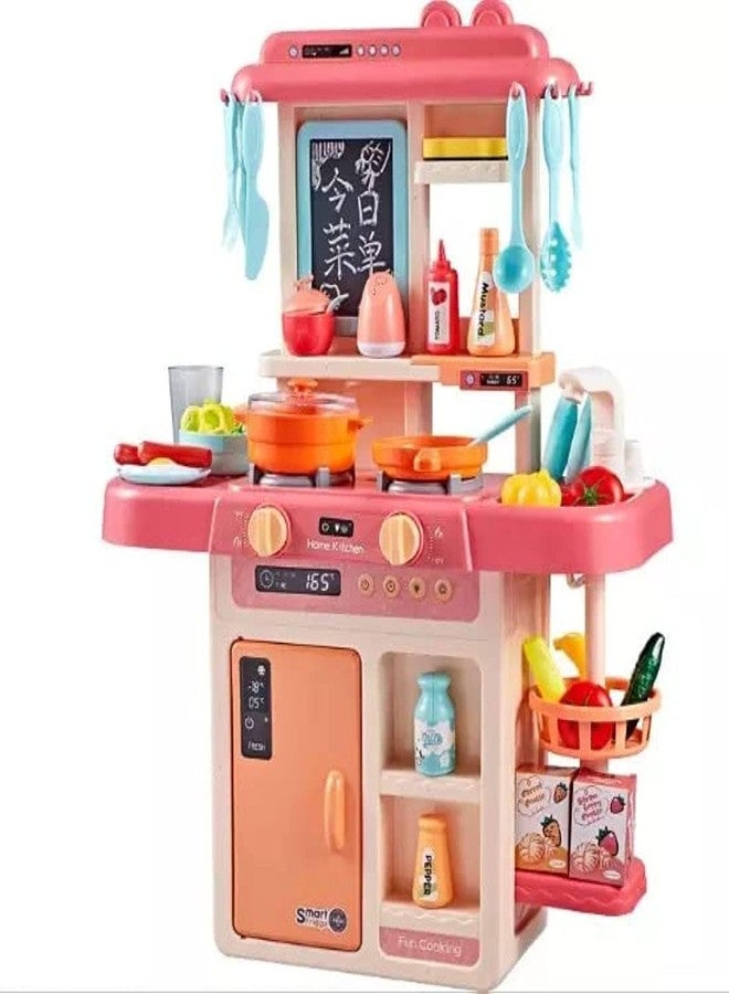 LONGMIRE Plastic 42 Pcs Big Size Kitchen Playset with Musical & Light for Kids with Sound and Accessories Set for 4 Year Old - Image 1