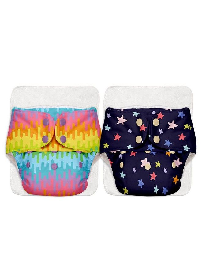 Superbottoms Basic Pack Of 4 (2 Shell + 2Pad) Cloth Diaper For Baby With Quick Dry Pad; Washable & Reusable Cotton Diaper ; Rash Free Side Leakage Proof ; 03 Y ; Freesize ; Adjustable ; Reduces Rash ; Assorted - Image 2