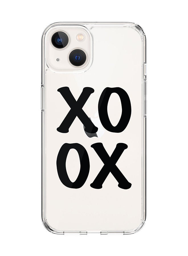 Stylizedd Classic Clear Case for Apple iPhone 14 Hybrid Soft Case Flexible Edges Anti Drop TPU PC Gel Thin Transparent Cover [ Designed for Apple iPhone 14 ] - XOXO - Image 1