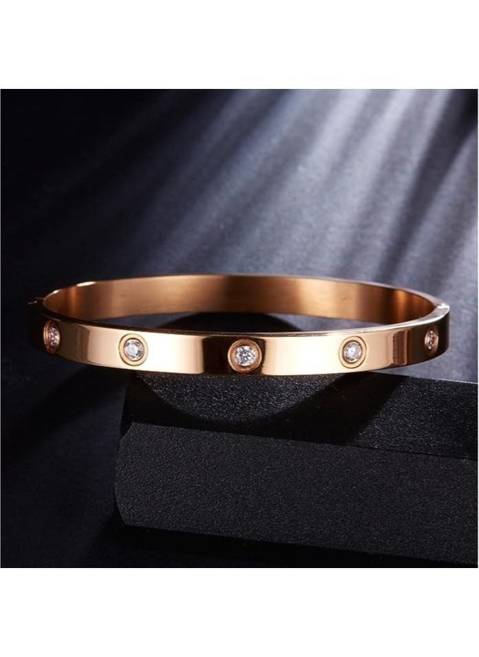 Coconut Love Bracelet Bangle for Women Gilrs with Cubic Zirconia Stones Stainless Steel Hinged Jewelry with Crystal Oval Bracelet Best Gifts for Love with Valentine's Day Birthday  - Image 3
