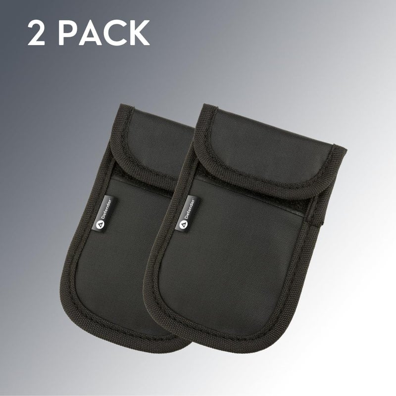 Defender Car Key Signal Blocker Pouch - RFID Blocking Faraday Case - Protection for Keyless Fobs - Works with Remote Entry Keys (2 x Pack, Black) - Image 2