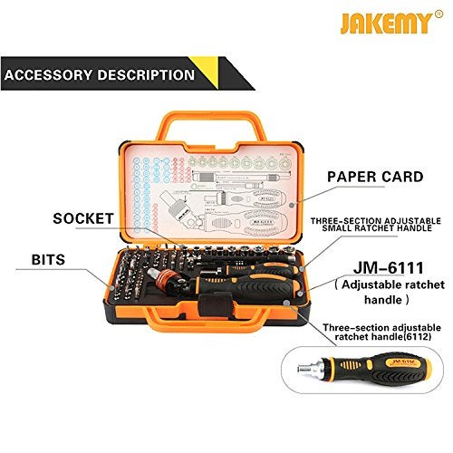 JAKEMY Precision Ratchet Screwdriver Set, JAKEMY 69 in 1 Household Screwdriver Home Repair Tool Kit, Disassemble Magnetic Rotating Ratchet Screwdriver Kit for Furniture/Car/Computer/Electronics Maintenance - Image 2