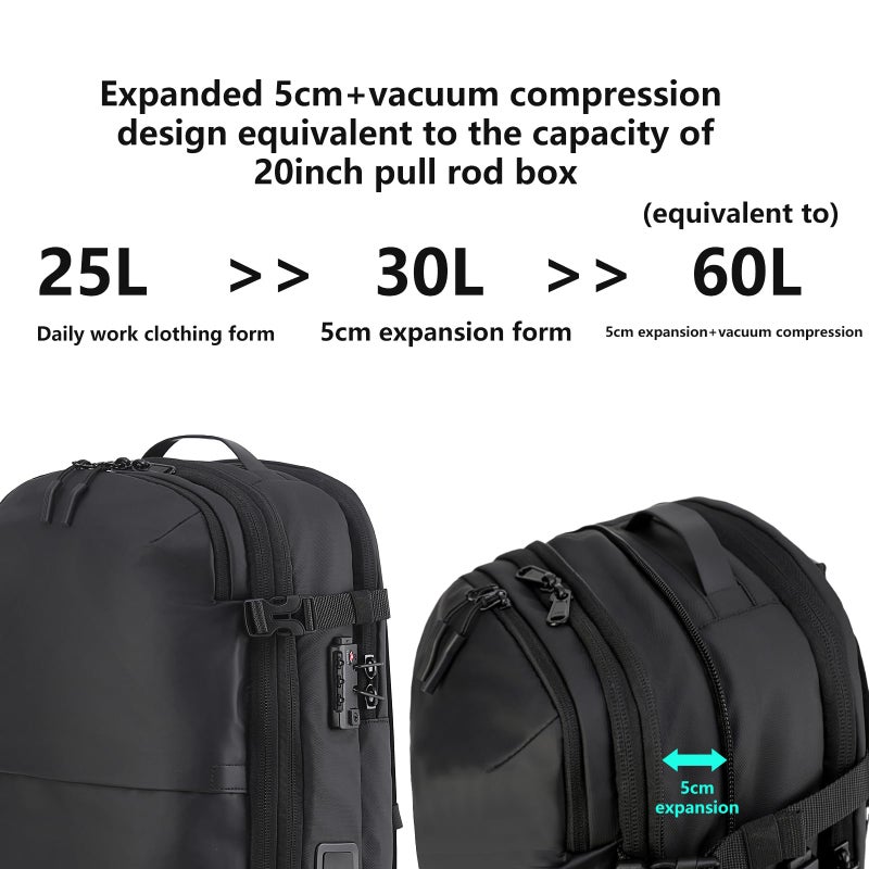 LIGHTGO] Travel-friendly Vacuum Packing Backpack with Built-in Air Pump, Portable Compression Cube, TSA-approved Lock, and Waterproof for College Students and Family Trips. - Image 5