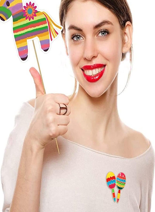 ARATLENCH Cinco De Mayo Brooches Pin Mexican Fiesta Cactus Maraca Sombrero Chili Pepper Brooch Pins Colorful Enamel Lapel Pins Festival Holiday Party Gifts for Women Girls Cinco De Mayo Day Costume Decoration (cinco de mayo brooches 5 set) - Image 2