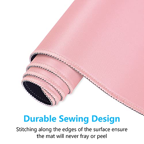 Dapesuom Large Mouse Pad, Extended Gaming Mouse Mat with Stitched Edges, Full Size Desk Mats with Non-Slip Base, Computer Big Desktop Keyboard Pad for Gamer, Laptop, Office, 23.6 x 11.8 in, Pink - Image 5