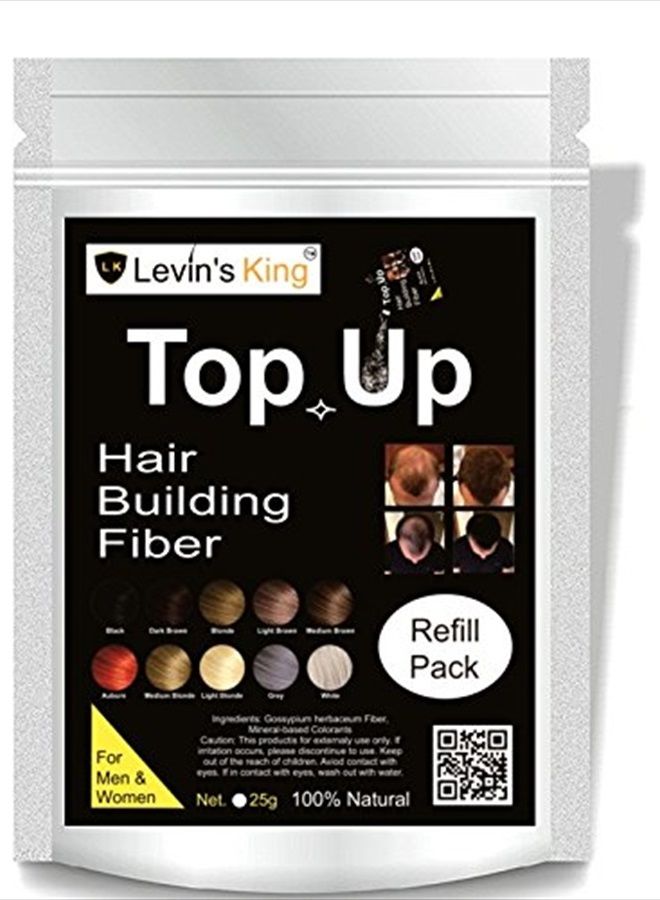 Levins King Hair Building Fiber , Hair concealer Refill Pack Use All hair fiber Black Color 25 Gram Pack of 1 - Image 2