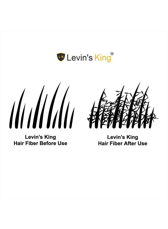 Levins King Hair Building Fiber , Hair concealer Refill Pack Use All hair fiber Black Color 25 Gram Pack of 1 - Image 3