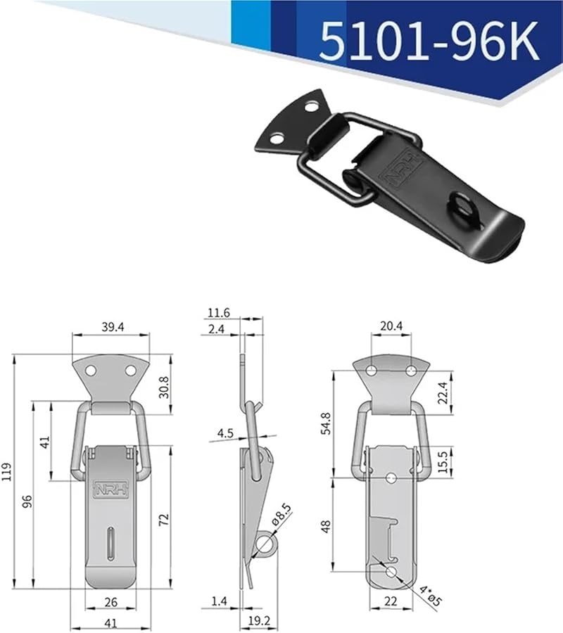 Hasp Latch 2 Pack Metal Spring Toggle Latch Catch For Door Cabinet Toolbox Case Color 5101 96k - Image 3