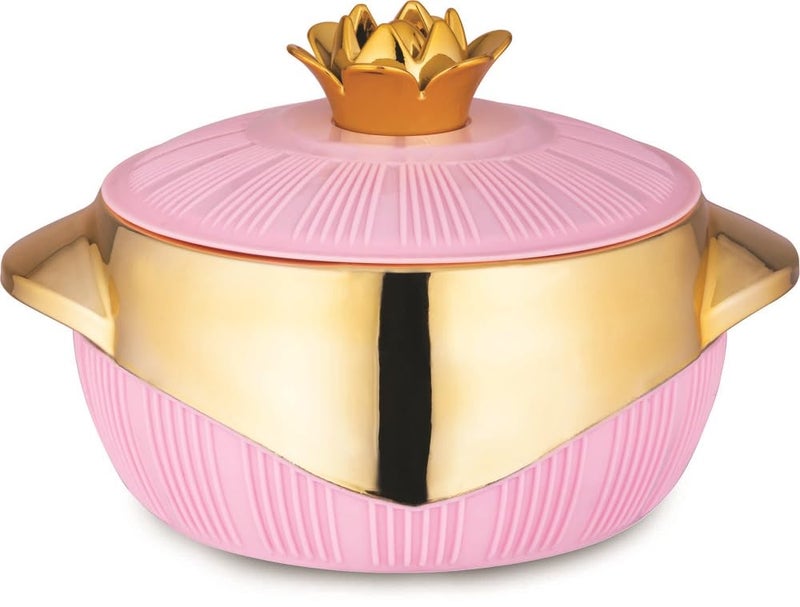 Nabhya Falcon 3000ml Casserole Double Walled Hot Cold Insulated Casserole With Inner Steel Outer Plastic Serve Casserole Pink - Image 4