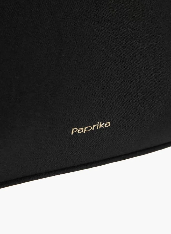Paprika Women's Embellished Satchel Bag with Detachable Chain Strap and Flap Closure