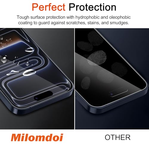 Milomdoi 3 Pack Matte Screen Protector for iPhone 17 Pro [Phone Case Friendly] Tempered Glass Accessories Film, Shatterproof No Bubble, Easy Installation with Mounting Frame for Apple - Image 4