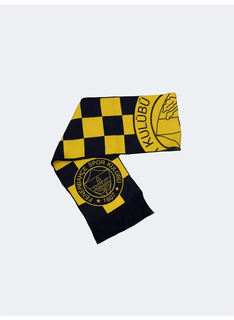 Fenerbahçe Fenerbahce Licensed Unisex Checkered Woven Scarf Canary Wooden Box