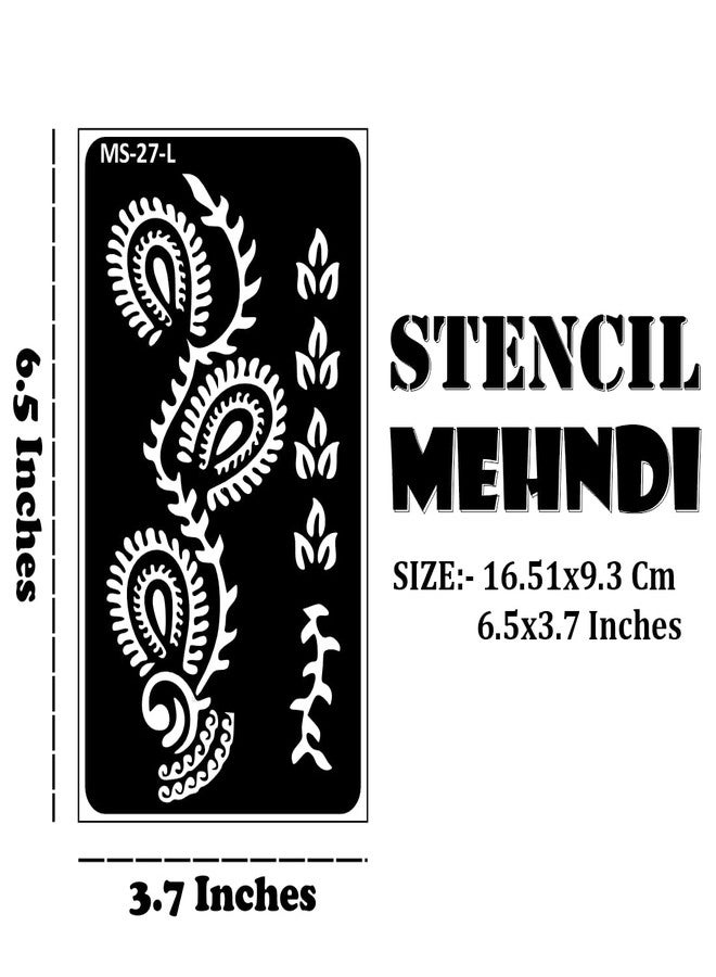 VANVATI Back Hand Henna for a Traditional Look Mehndi Stencil Sticker One Set For Both Hand | Easy To Apply Stencil Mehndi Sticker Perfect For Weddings, Parties And any Occasion - Image 4