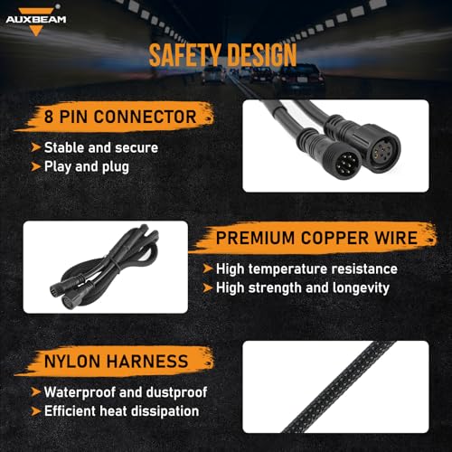 Auxbeam كابل تمديد Auxbeam لوحدة التحكم في التبديل 6 Gang BC60، GC60، خط سلكي ممتد، 1.2م/47 بوصة - Image 3