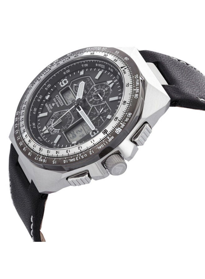 CITIZEN Leather Chronograph Wrist Watch JY8149-05E - Image 4